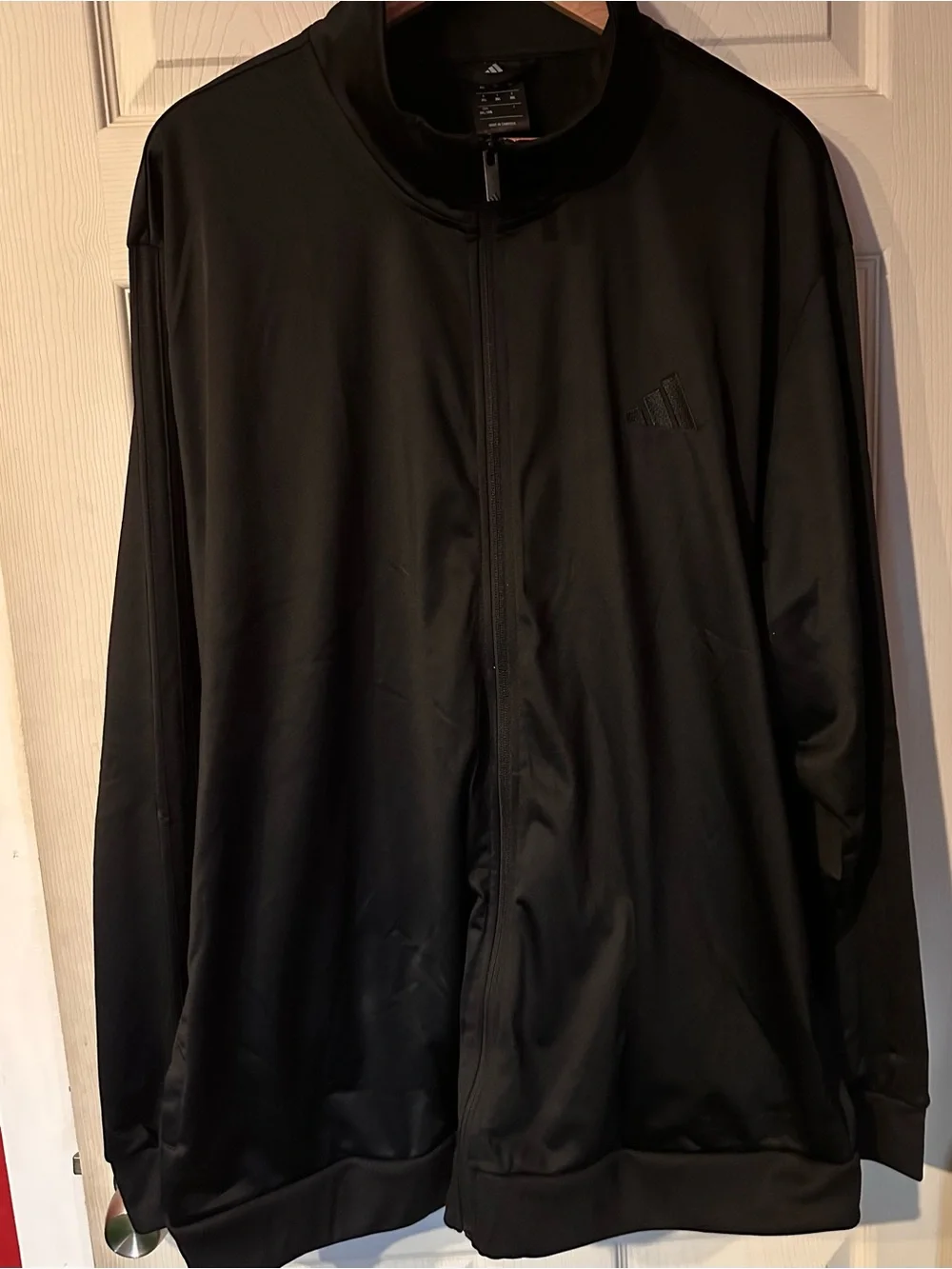 Adidas Men’s 3XL Black Full Zip Track Jacket Tonal Logo